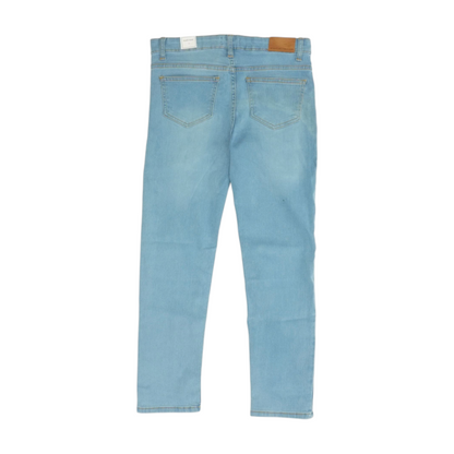 Blue Solid Straight Jeans