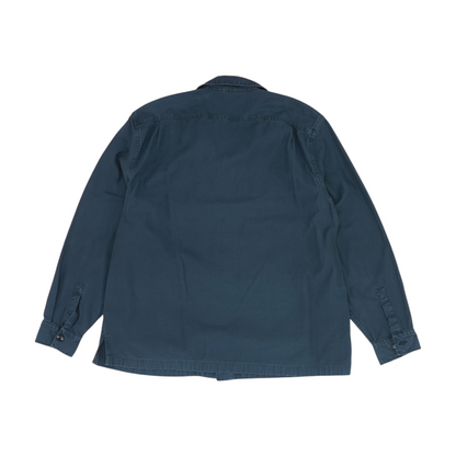 Blue Solid Flannel Button Down