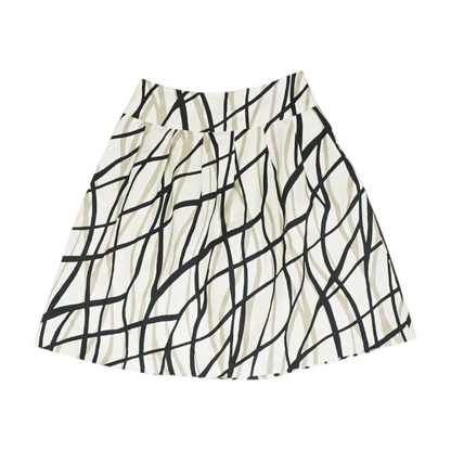 Beige Print Mini Skirt