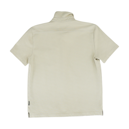 Tan Solid Short Sleeve Button Down