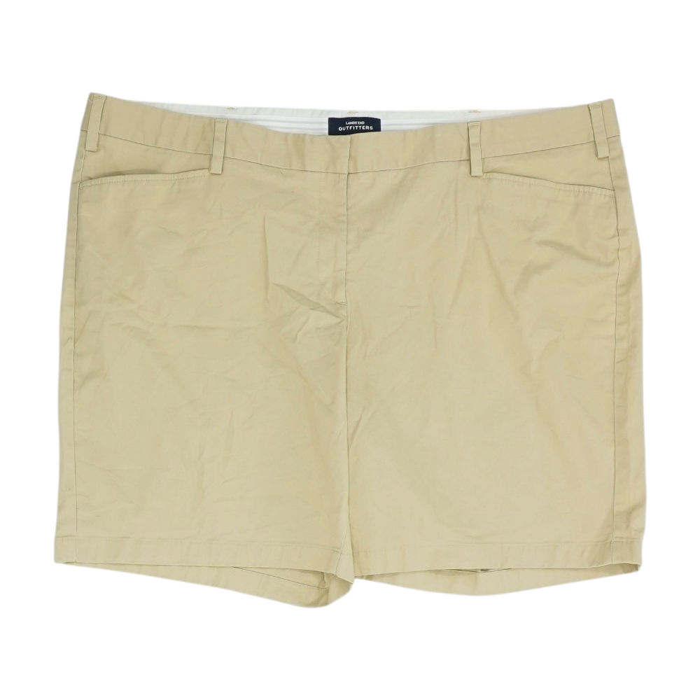 Lands' End Khaki Plus Size Solid Chino Shorts – Image 1