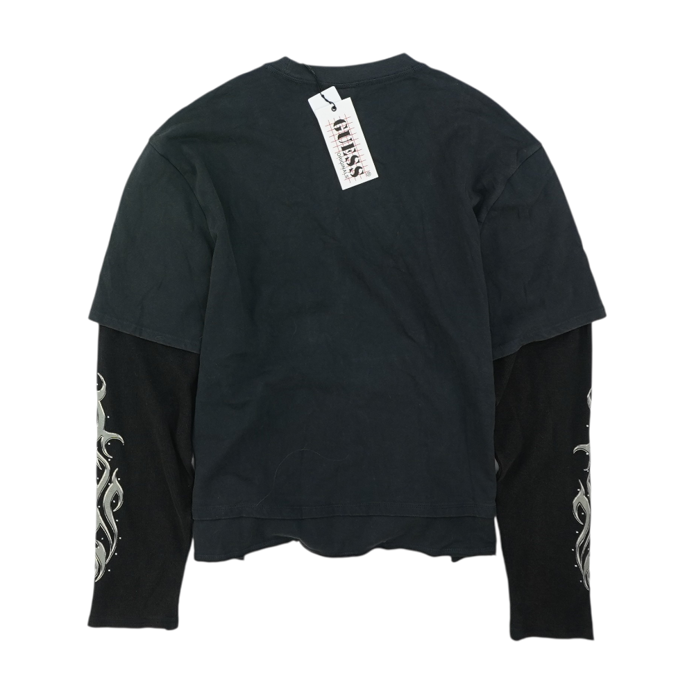 Black Solid Sweatshirt Pullover