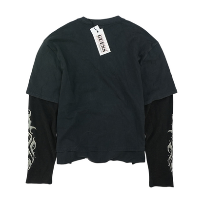 Black Solid Sweatshirt Pullover