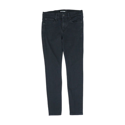 Black Solid Mid Rise Jeans