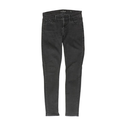 Black Solid Mid Rise Skinny Leg Jeans