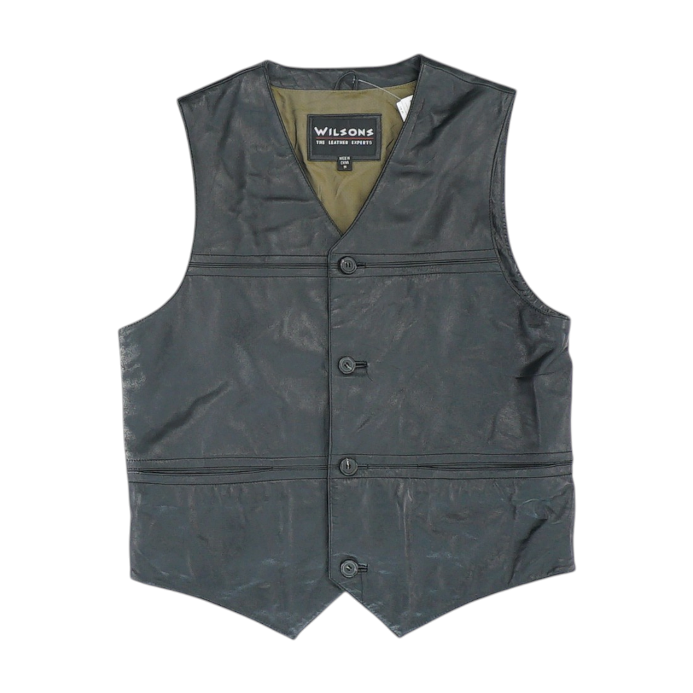 Wilson's Leather Black Solid Vest – Image 1