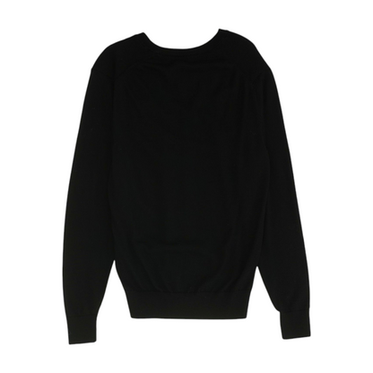Black Solid Pullover Sweater