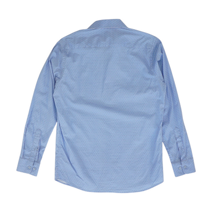 Blue Polka Dot Long Sleeve Button Down