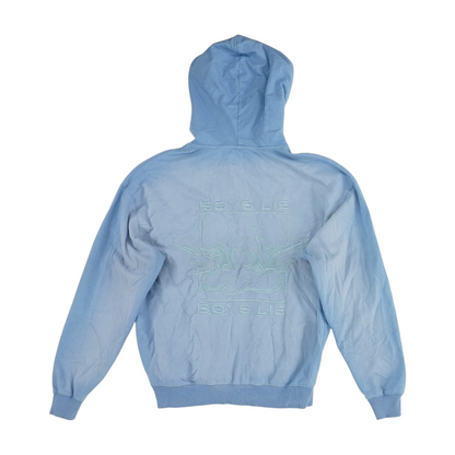 Blue Solid Hoodie Pullover