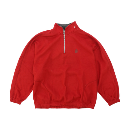 Red Solid 1/4 Zip Pullover