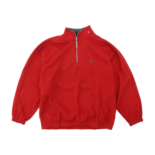 Red Solid 1/4 Zip Pullover