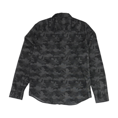 Charcoal Camo Long Sleeve Button Down