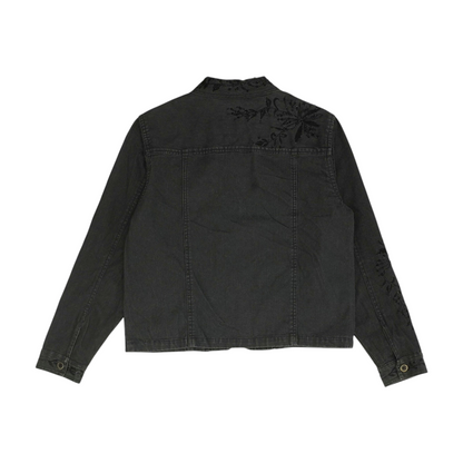 Black Solid Denim Jacket