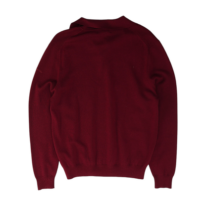 Burgundy Solid Pullover Sweater