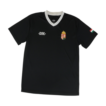 Men's Black Hungary National Soccer Team Short Sleeve Jersey