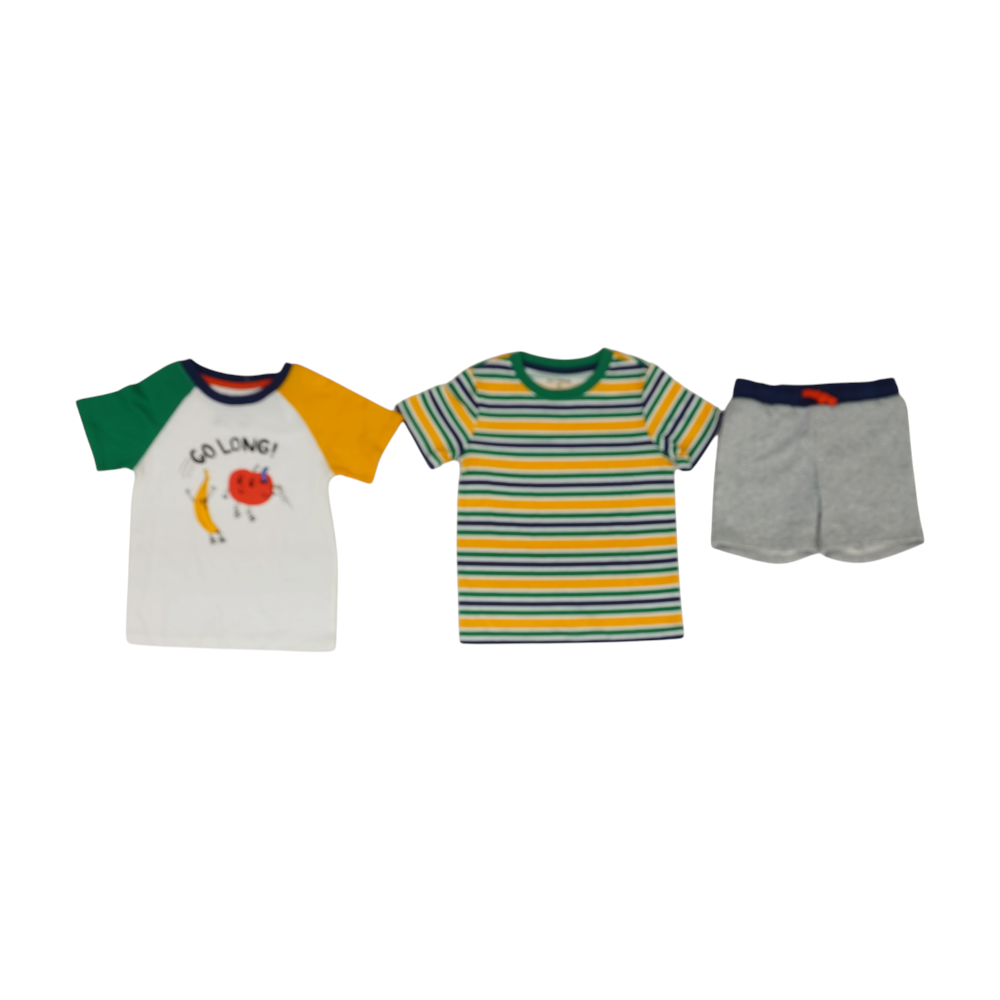 Multi Color Block Short Sleeve Set
