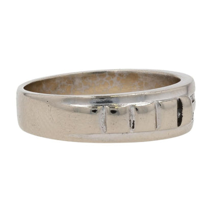 1/10 Ct 14K White Gold Diamond Channel Set Ridged Band
