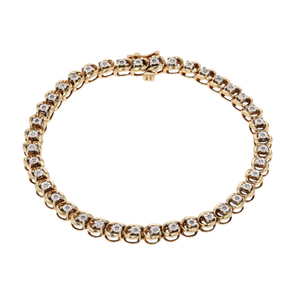 1/5 ctw 10K Yellow Gold Diamond Tennis Bracelet