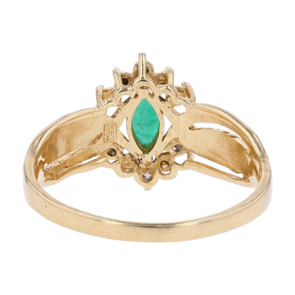14K Yellow Gold Emerald Fashion Ring