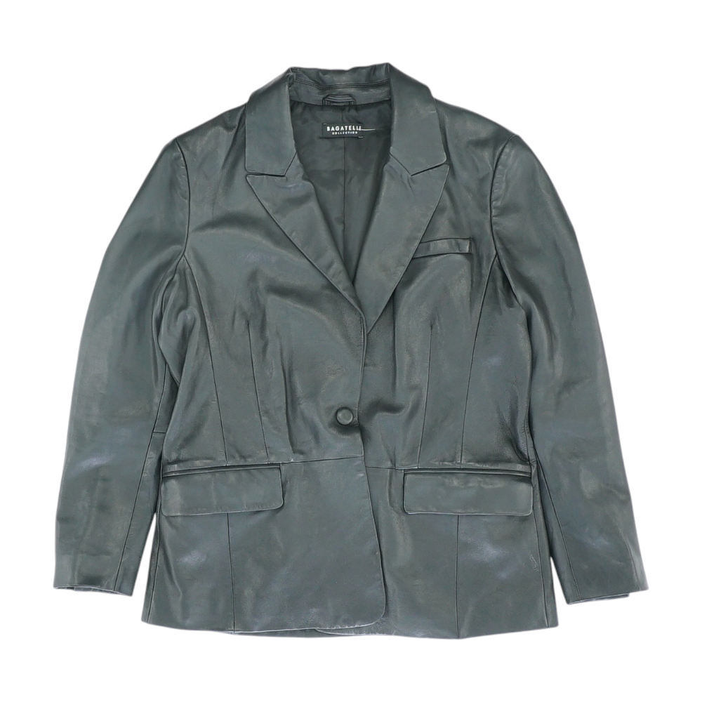 Black Solid Leather Jacket
