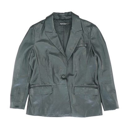 Black Solid Leather Jacket