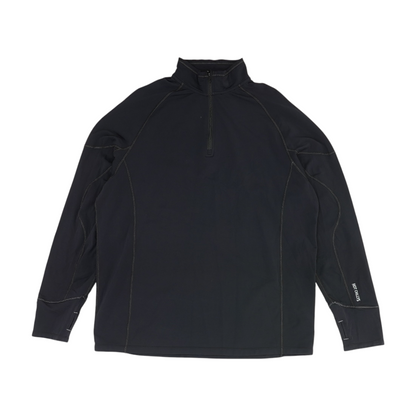 Black Solid 1/4 Zip Pullover