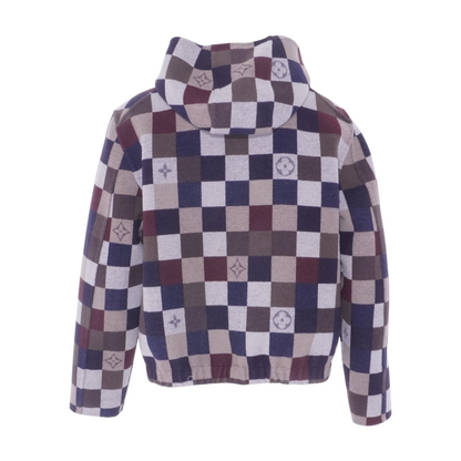 Navy Damier Reversible Hooded Blouson