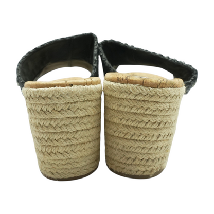 Black Wedged Sandals