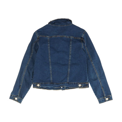 Blue Solid Denim Jacket