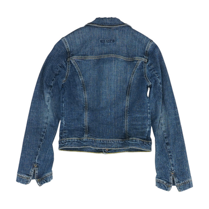 Blue Solid Denim Jacket