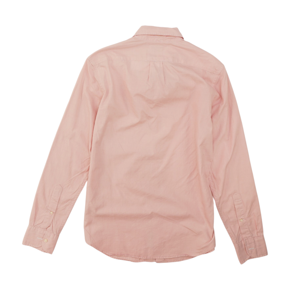 Pink Solid Long Sleeve Button Down