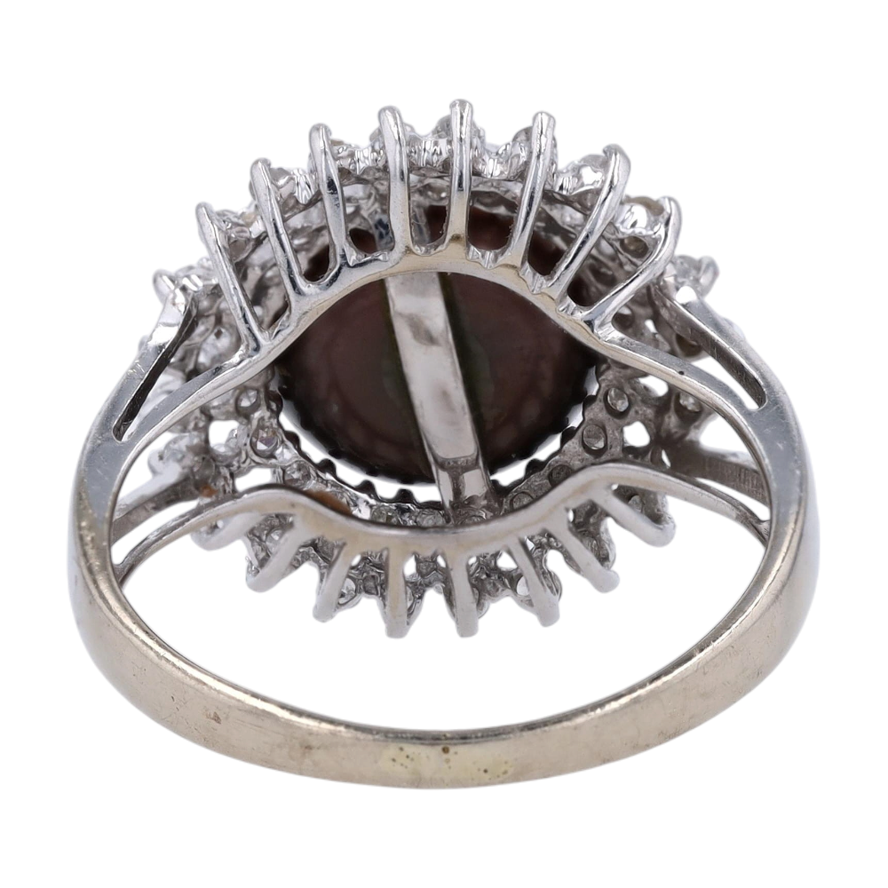 14K White Gold Cultured Pearl Fashion Ring