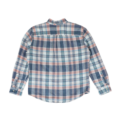 Blue Plaid Long Sleeve Button Down