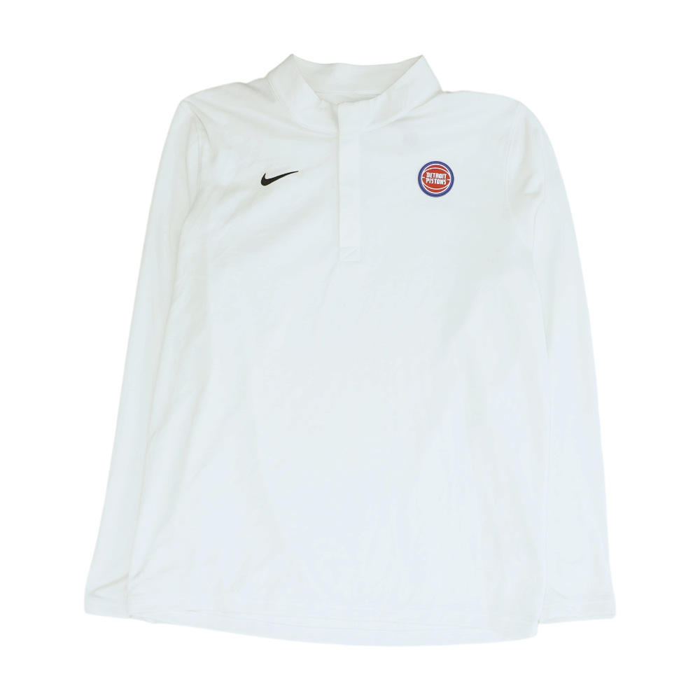 White Detroit Pistons Solid 1/4 Zip Pullover