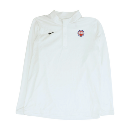 White Detroit Pistons Solid 1/4 Zip Pullover