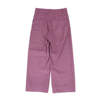 Purple Solid Chino Capris