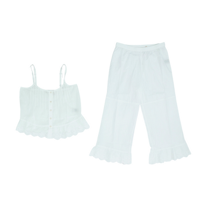 Ivory Petite Solid Pant Set