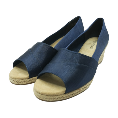 Navy Wedged Sandals