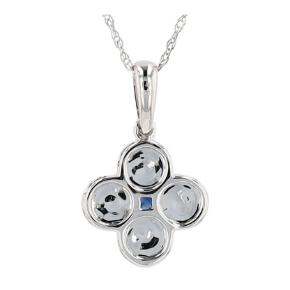 1/4 ctw 14K White Gold Sapphire Pendant Necklace