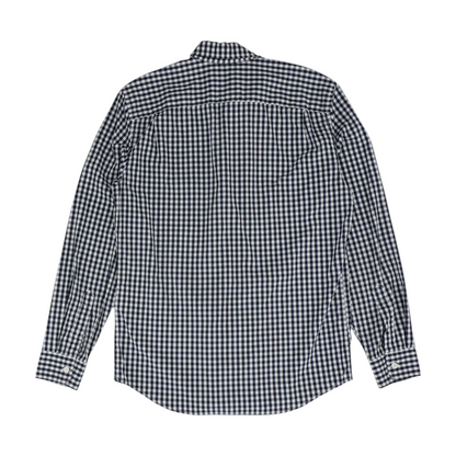 Navy Check Long Sleeve Button Down