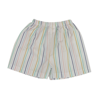 White Striped Knit Shorts