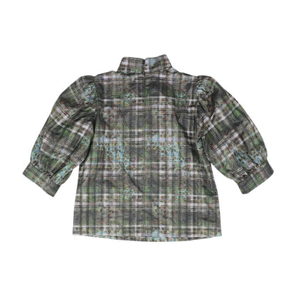 Green Striped 3/4 Sleeve Blouse
