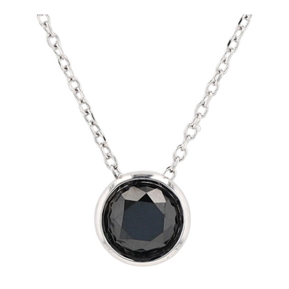 14K White Gold Diamond Pendant Necklace