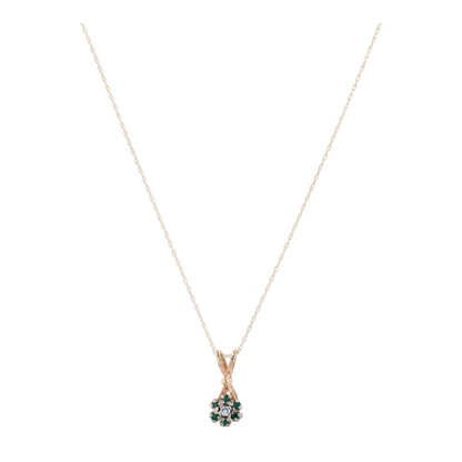 10K Yellow Gold Diamond Pendant Necklace