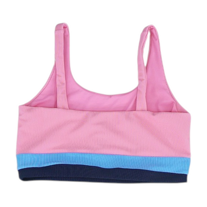 Pink Color Block Swim Top