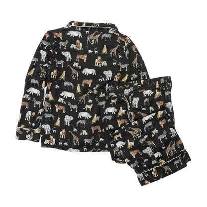 Black Print Pajama Set