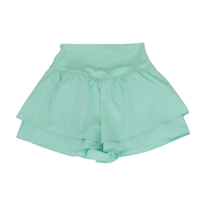 Green Solid Active Shorts
