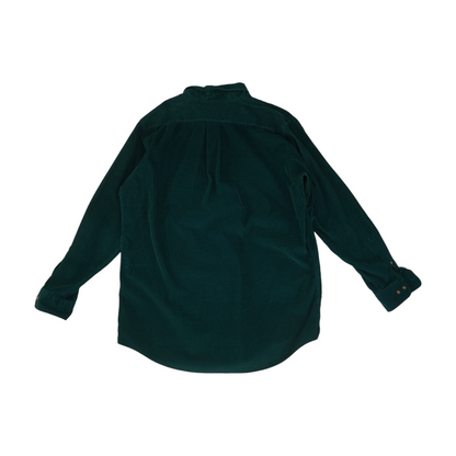 Green Solid Long Sleeve Button Down