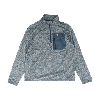 Gray Solid 1/4 Zip Sweater