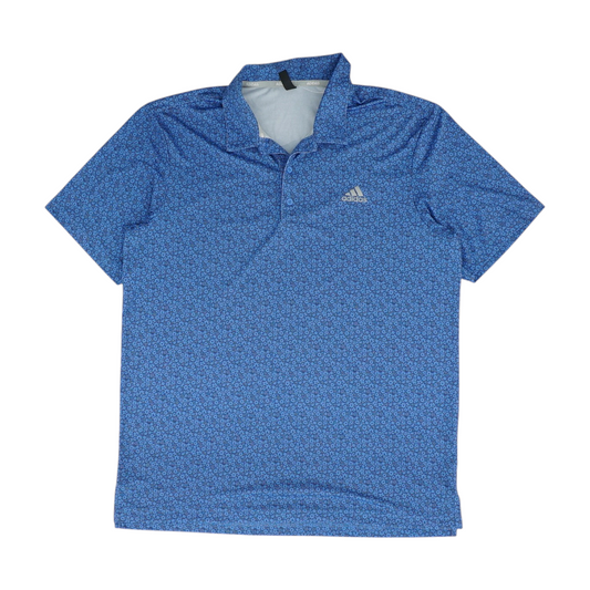 Blue Floral Short Sleeve Polo